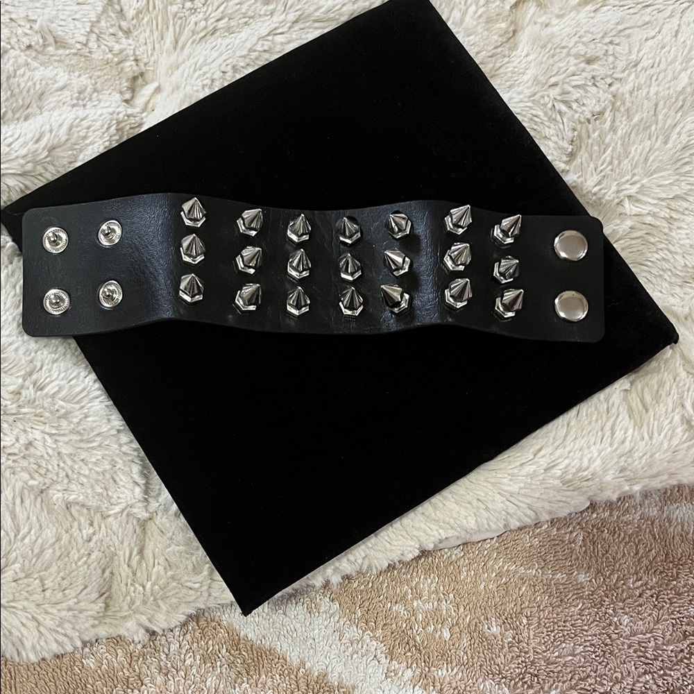 Studded Black and Silver Bracelet